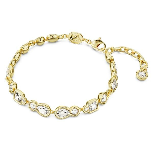 Swarovski Dextera arany színű karkötő vegyes metszésű fehér kristállyal 5667044