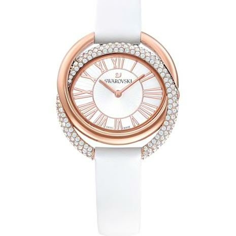 Swarovski Duo Watch rozé fehér bőr szíjas óra 5484385