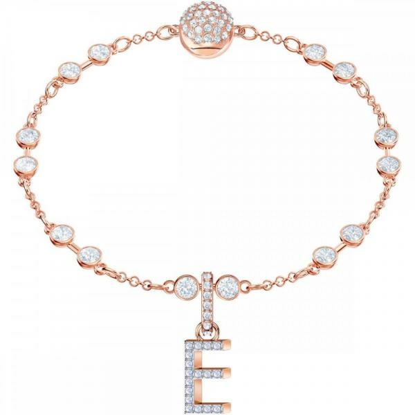 Swarovski E betű rozé charm 5437621
