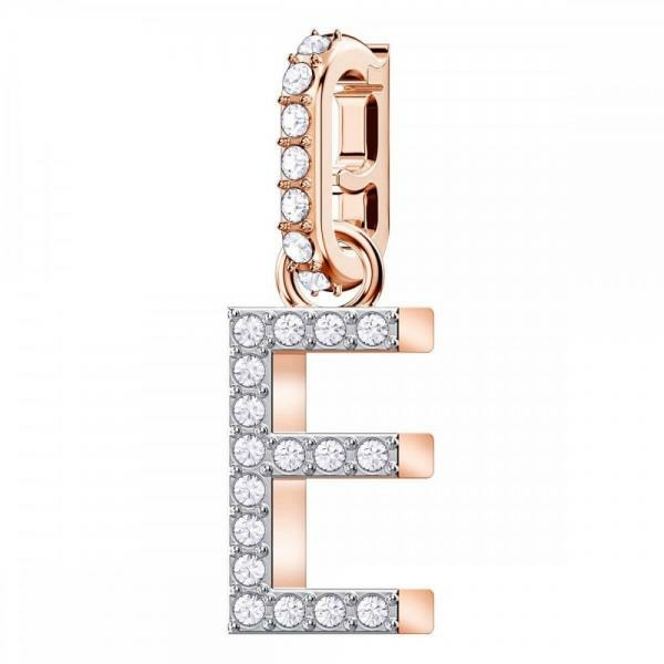 Swarovski E betű rozé charm 5437621