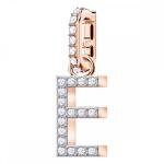 Swarovski E betű rozé charm 5437621