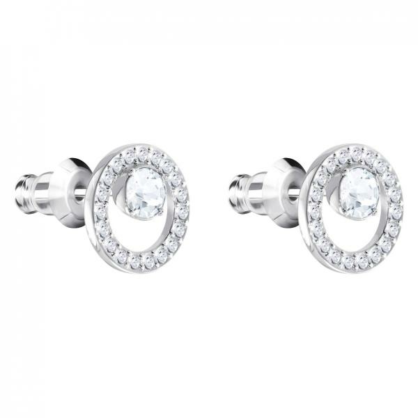 Swarovski Ezüst színű kör fülbevaló swarovski kristállyal 5692262