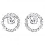 Swarovski Ezüst színű kör fülbevaló swarovski kristállyal 5692262