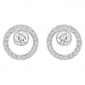 Swarovski Ezüst színű kör fülbevaló swarovski kristállyal 5692262