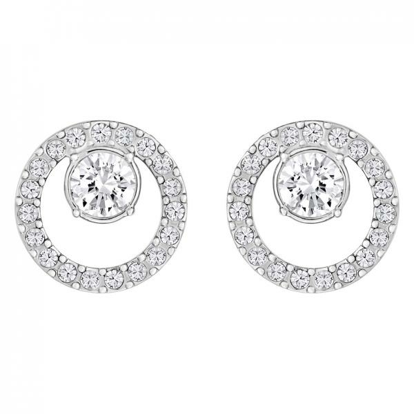 Swarovski Ezüst színű kör fülbevaló swarovski kristállyal 5692262