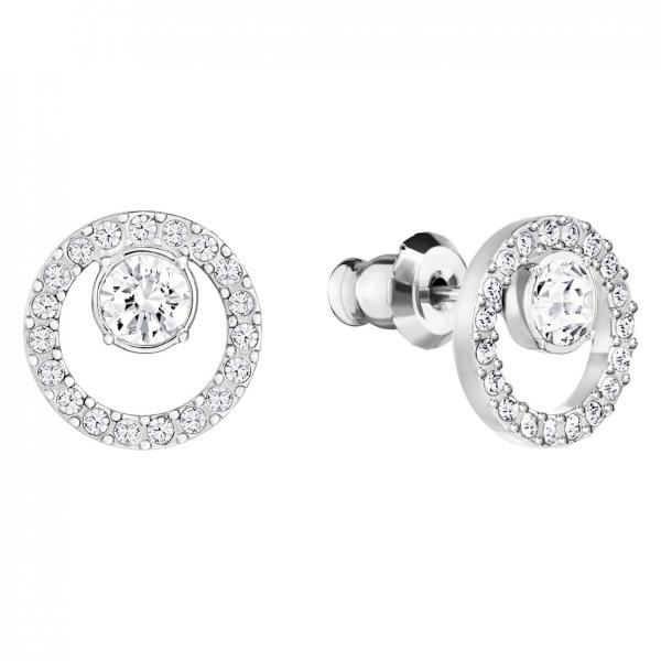 Swarovski Ezüst színű kör fülbevaló swarovski kristállyal 5692262