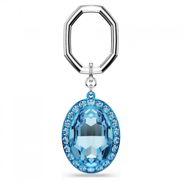 Swarovski Ezüst színű kulcstartó nagy kék kristállyal 5666644
