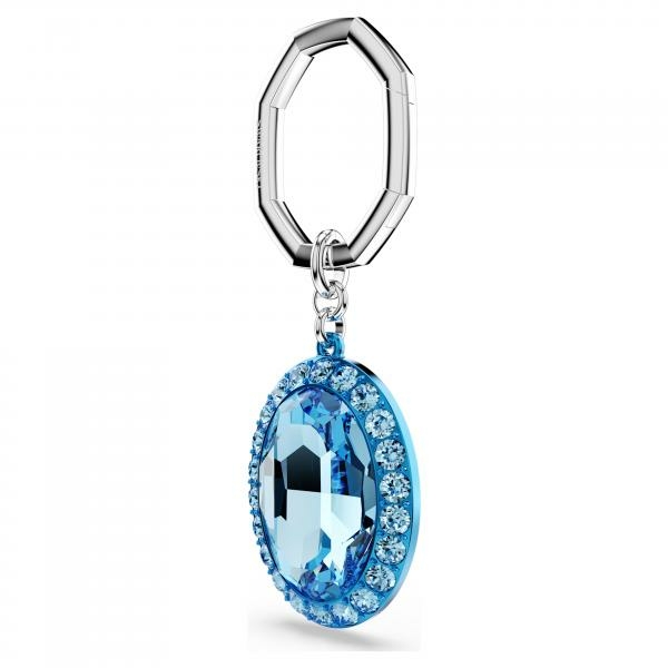 Swarovski Ezüst színű kulcstartó nagy kék kristállyal 5666644