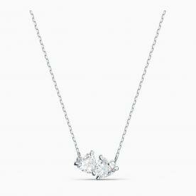 Swarovski Ezüst színű nyaklánc dupla szív kristállyal 5517117