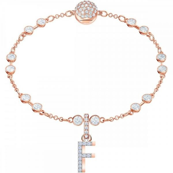 Swarovski F betű rozé charm 5437616