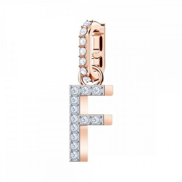 Swarovski F betű rozé charm 5437616