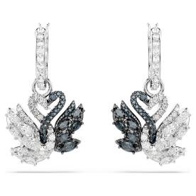 Swarovski Fekete-fehér hattyús fülbevaló 5705728