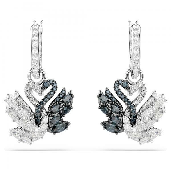 Swarovski Fekete-fehér hattyús fülbevaló 5705728