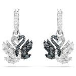 Swarovski Fekete-fehér hattyús fülbevaló 5705728