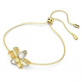 Swarovski Gema arany színű karkötő virág metszésű kristállyal 5652820