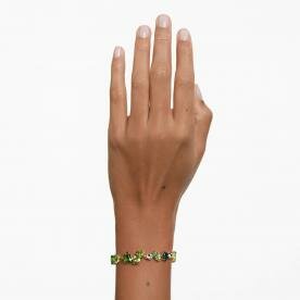 Swarovski Gema arany színű karkötő zöld kristályokkal 5652822