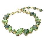 Swarovski Gema arany színű karkötő zöld kristályokkal 5652822