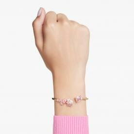Swarovski Gema arany színű karperec rózsaszín kristállyal 5688482