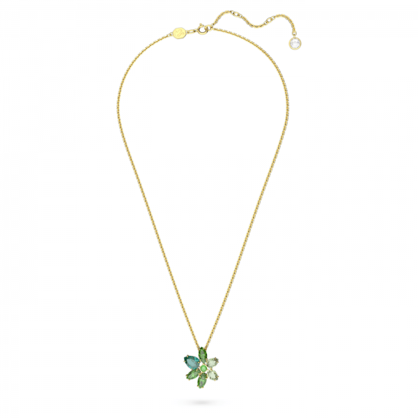 Swarovski Gema arany színű nyaklánc zöld kristály virággal 5658399