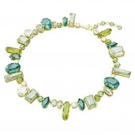 Swarovski Gema arany színű nyaklánc zöld kristályokkal 5657388