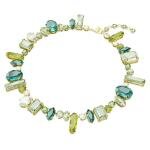 Swarovski Gema arany színű nyaklánc zöld kristályokkal 5657388