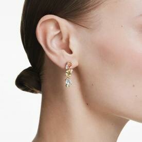 Swarovski Gema csepp alakú fülbevaló színes kristályokkal 5714815