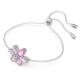 Swarovski Gema ezüst színű karkötő virág metszésű rózsaszín kristállyal 5658396