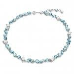 Swarovski Gema ezüst színű nyaklánc kék kristályokkal 5666007