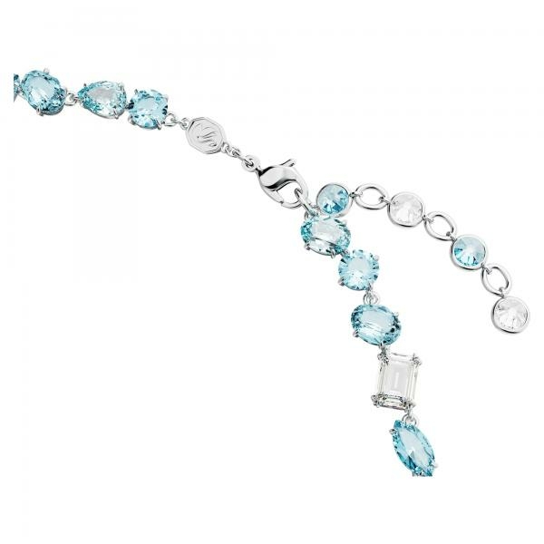 Swarovski Gema ezüst színű nyaklánc kék kristályokkal 5666007
