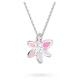 Swarovski Gema ezüst színű nyaklánc virág metszésű rózsaszín kristállyal 5662493