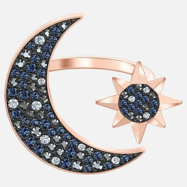 Swarovski Hold és csillag rozé gyűrű 