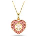 Swarovski Hyperbola arany színű nyaklánc rózsaszín köves szív medállal 5680784