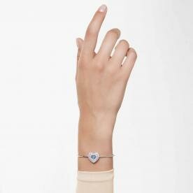 Swarovski Hyperbola ezüst színű karperec kék köves szív medállal 5680393