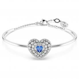 Swarovski Hyperbola ezüst színű karperec kék köves szív medállal 5680393