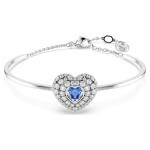 Swarovski Hyperbola ezüst színű karperec kék köves szív medállal 5680393