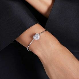 Swarovski Hyperbola ezüst színű karperec szív medállal 5684385