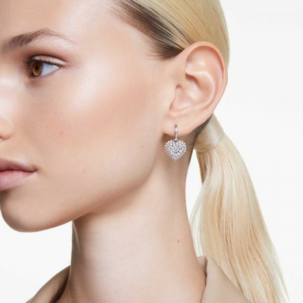 Swarovski Hyperbola ezüst színű szív fülbevaló 5684384