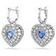 Swarovski Hyperbola függő szív alakú fülbevaló kék és áttetsző kristállyal 5680392