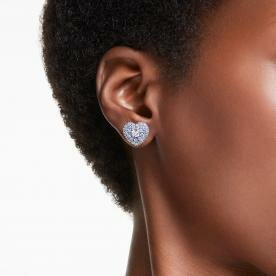 Swarovski Hyperbola szív alakú fülbevaló kék és áttetsző kristállyal 5683576