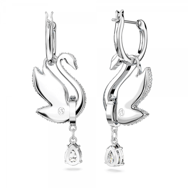 Swarovski Iconic kék hattyús ezüst színű függő fülbevaló 5660593