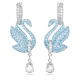 Swarovski Iconic kék hattyús ezüst színű függő fülbevaló 5660593