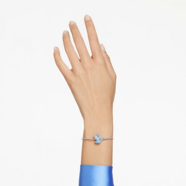 Swarovski Iconic kék hattyús ezüst színű karkötő 5660595