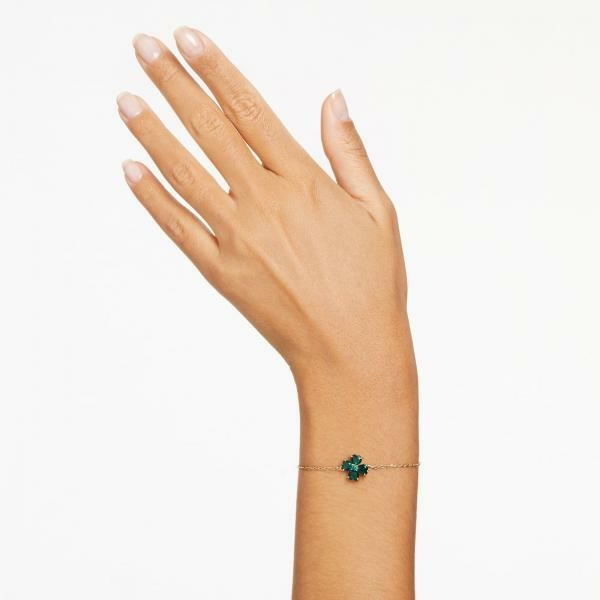 Swarovski Idillya arany színű karkötő zöld lóherével 5666585