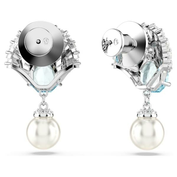 Swarovski Idyllia ezüst színű kagyló fülbevaló kék kristállyal 5680301