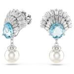 Swarovski Idyllia ezüst színű kagyló fülbevaló kék kristállyal 5680301