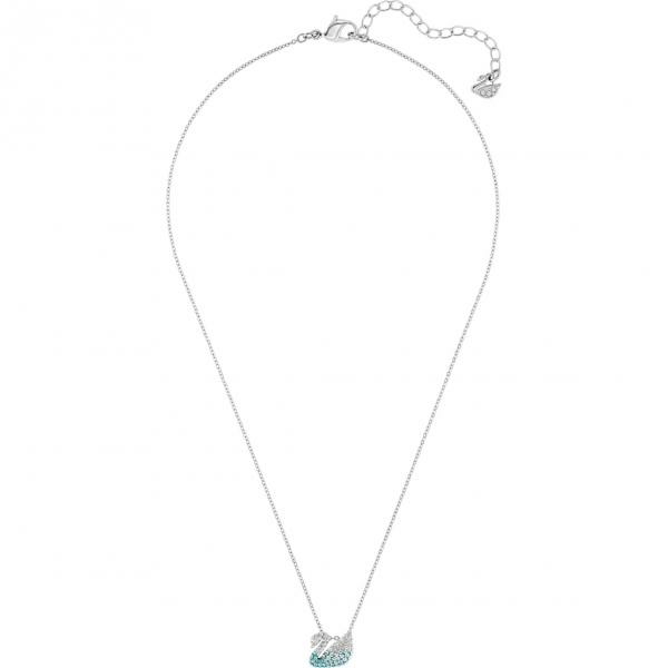 Swarovski Ikonikus hattyú nyaklánc fehér kék swarovski kristályokkal 5512095