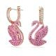 Swarovski Ikonikus rózsaszín swarovski hattyú függő rozé színű fülbevaló  5647544