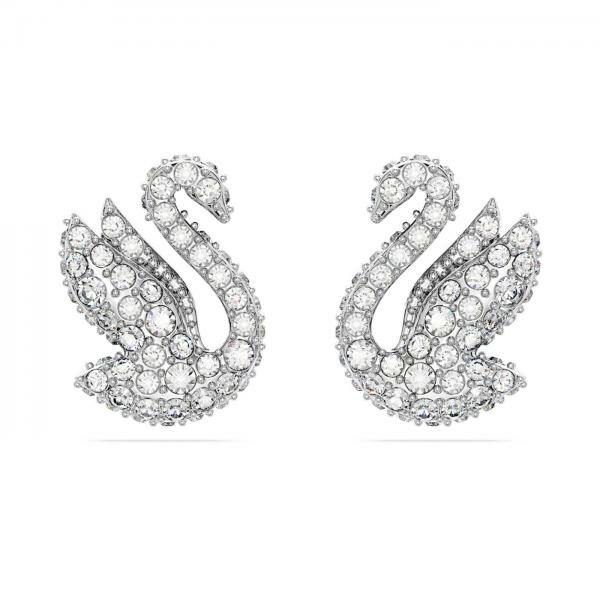 Swarovski Ikonikus swarovski hattyú ezüst színű bedugós fülbevaló 5647873
