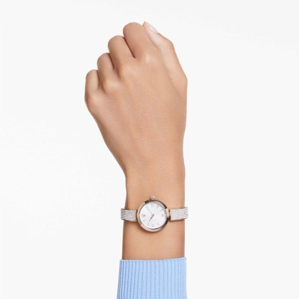 Swarovski Illumina pezsgő színű női óra kristályokkal 5671196