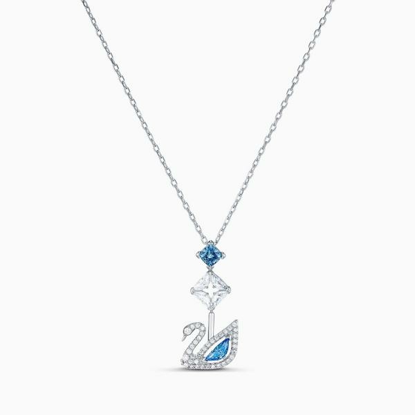 Swarovski Káprázatos hattyú nyaklánc kék swarovski kristállyal 5530625